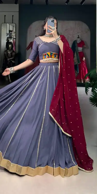 LNB 1655 Light Purple Color Pure Rayon Embossed Design Gotta Patti Lace Lehenga Choli Wedding, Party, Festive, Events Etc. Delivery 4-6 Working Days Rs 2799 | Creative Lehenga, Bollywood Lehenga, Designer Lehenga, Embroidered Lehenga, Lehenga, Party Wear Lehenga