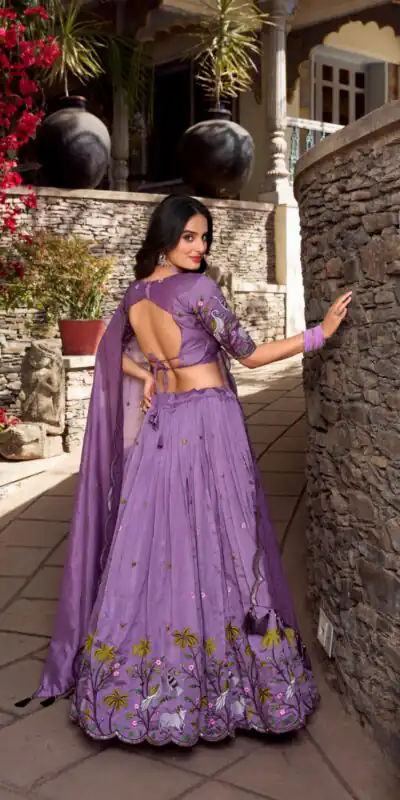 LNB 1423 Light Purple Color Vichitra Simmer and Thread Embroidery Work Lehenga Choli Wedding, Party, Festive, Events Etc. Delivery 4-6 Working Days Rs 3199 | Bollywood Lehenga, Creative Lehenga, Designer Lehenga, Embroidered Lehenga, Lehenga, Party Wear Lehenga