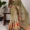 YNF 7009 Mahendi Color Georgette Floral Print With Lace Border Saree Casual, Wedding, Festive, Events . Expected Delivery  4-6 Working Days @1299/- only                                                                                | Embroidered Sarees, Bollywood Sarees, Creative Sarees, Designer Sarees, Ethnic Saree, Modern Digital sarees, Party Wear Sarees, Sarees