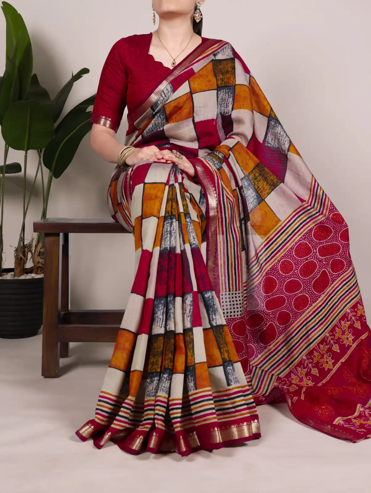 YNF 7045 Maroon Color Polyester Viscose Chanderi Printed Border Saree Casual, Wedding, Festive, Events . Expected Delivery  4-6 Working Days @1499/- only                                | Embroidered Sarees, Bollywood Sarees, Creative Sarees, Designer Sarees, Ethnic Saree, Modern Digital sarees, Party Wear Sarees, Sarees