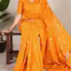 YNF 7503 Mustard Color Viscose chanderi Sequins zari gota patti Saree Casual, Wedding, Festive, Events . Expected Delivery  4-6 Working Days @1499/- only                                                                                | Embroidered Sarees, Bollywood Sarees, Creative Sarees, Designer Sarees, Ethnic Saree, Modern Digital sarees, Party Wear Sarees, Sarees