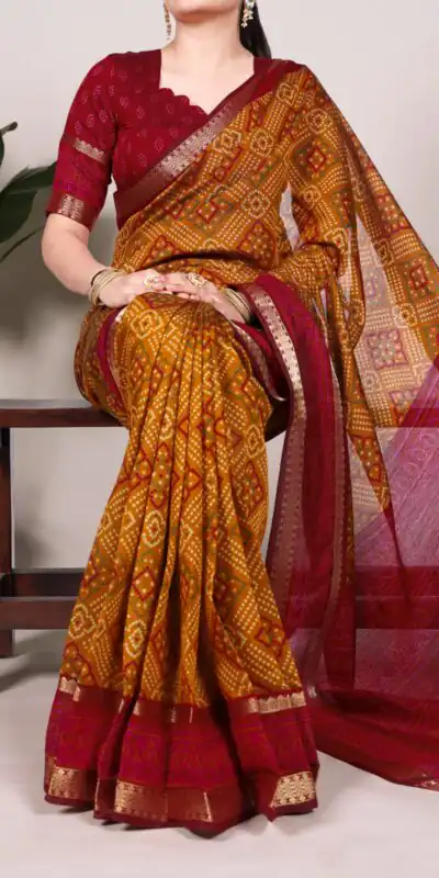 YNF 7046 Mustard Color Polyester Chanderi Print Zari Weaving Work Saree Casual, Wedding, Festive, Events . Expected Delivery  4-6 Working Days @1549/- only                                                                                | Embroidered Sarees, Bollywood Sarees, Creative Sarees, Designer Sarees, Ethnic Saree, Modern Digital sarees, Party Wear Sarees, Sarees
