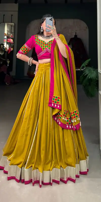 LNB 1694 Mustard Color Pure Rayon Plain Lace Border With Gotta Patti Lehenga Choli Wedding, Party, Festive, Events Etc. Delivery 4-6 Working Days Rs 3199 | Creative Lehenga, Bollywood Lehenga, Designer Lehenga, Embroidered Lehenga, Lehenga, Party Wear Lehenga