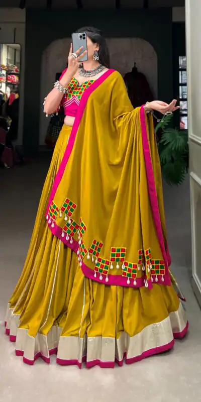 LNB 1694 Mustard Color Pure Rayon Plain Lace Border With Gotta Patti Lehenga Choli Wedding, Party, Festive, Events Etc. Delivery 4-6 Working Days Rs 3199 | Creative Lehenga, Bollywood Lehenga, Designer Lehenga, Embroidered Lehenga, Lehenga, Party Wear Lehenga