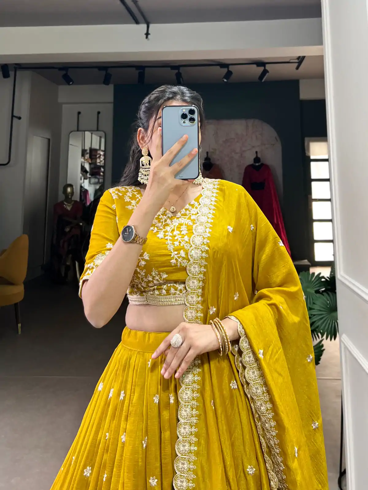 LNB 1415 Mustard Color Vichitra Silk Sequins Thread Embroidery Work Lehenga Choli Wedding, Party, Festive, Events Etc. Delivery 4-6 Working Days Rs 3199 | Bollywood Lehenga, Creative Lehenga, Designer Lehenga, Embroidered Lehenga, Lehenga, Party Wear Lehenga