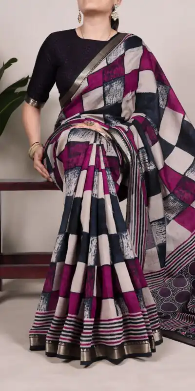 YNF 7045 Navy Blue Color Polyester Viscose Chanderi Printed Border Saree Casual, Wedding, Festive, Events . Expected Delivery  4-6 Working Days @1499/- only                                | Embroidered Sarees, Bollywood Sarees, Creative Sarees, Designer Sarees, Ethnic Saree, Modern Digital sarees, Party Wear Sarees, Sarees