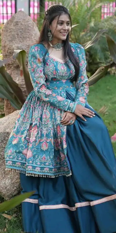 BE 265 Navy Blue Navy Blue Fiona Silk Lehenga Choli with Lace Work. Now at just ₹1899. Delivery 4-6 Working Days. Shop now. | Creative Lehenga, Bollywood Lehenga, Designer Lehenga, Embroidered Lehenga, Lehenga, Party Wear Lehenga