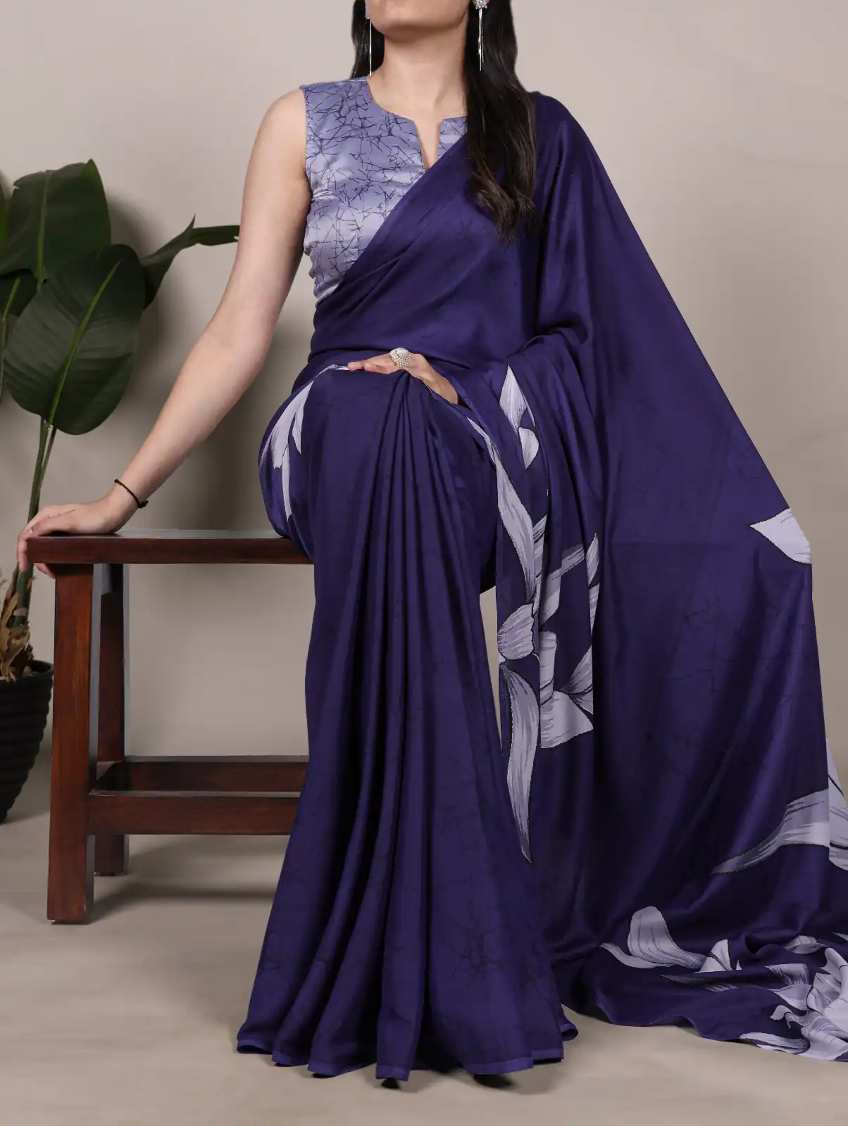 YNF 7054 Navy Blue Color Satin Silk Floral Printed Saree Casual, Wedding, Festive, Events . Expected Delivery  4-6 Working Days @1549/- only                                                                                | Embroidered Sarees, Bollywood Sarees, Creative Sarees, Designer Sarees, Ethnic Saree, Modern Digital sarees, Party Wear Sarees, Sarees