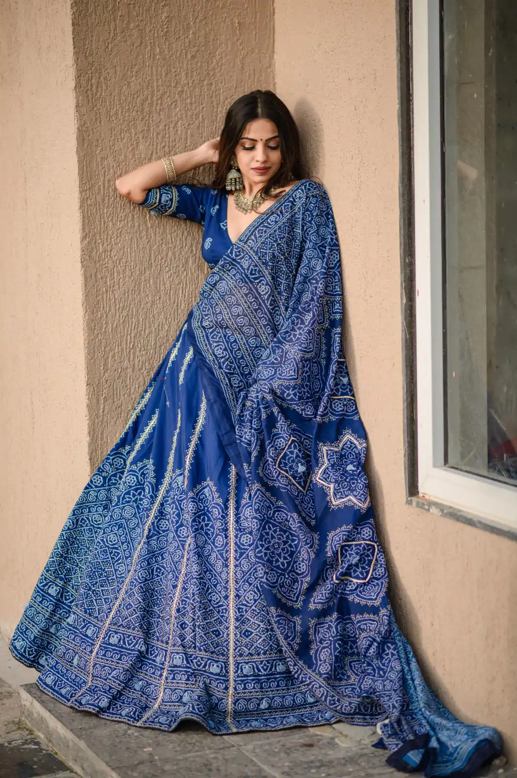 LNB 1251 Navy Blue Color Vaishali silk Printed With Gota Patti Work Lehenga Choli Wedding, Party, Festive, Events Etc. Delivery 4-6 Working Days Rs 3399 | Creative Lehenga, Bollywood Lehenga, Designer Lehenga, Embroidered Lehenga, Lehenga, Party Wear Lehenga