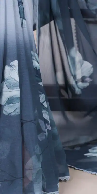 YNF 7038 Navy Blue Color Weightless Marbal Floral Printed Lace Saree Casual, Wedding, Festive, Events . Expected Delivery  4-6 Working Days @1549/- only                                                                                | Embroidered Sarees, Bollywood Sarees, Creative Sarees, Designer Sarees, Ethnic Saree, Modern Digital sarees, Party Wear Sarees, Sarees