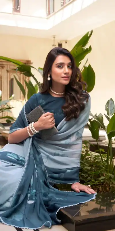 YNF 7038 Navy Blue Color Weightless Marbal Floral Printed Lace Saree Casual, Wedding, Festive, Events . Expected Delivery  4-6 Working Days @1549/- only                                                                                | Embroidered Sarees, Bollywood Sarees, Creative Sarees, Designer Sarees, Ethnic Saree, Modern Digital sarees, Party Wear Sarees, Sarees