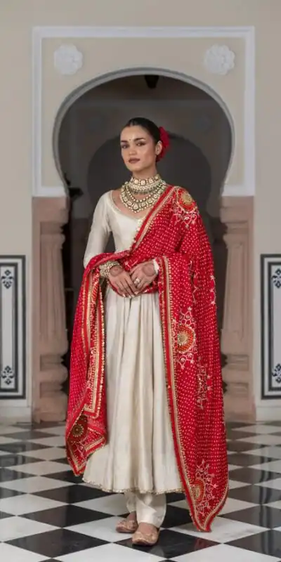 LG 1970 Off White Color Chinon Lace On Border Latkan Dori Salwar Suit Casual, Wedding, Festive, Events . Expected Delivery  4-6 Working Days @1999/- only      | Casual Suits, Jump Suits, Creative suits, Designer Suits, Palazzo Suits, Party Wear Suits, Patiala Suits, Salwar suit, Straight Suits