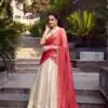 Off White Jacquard Weaving Lehenga Choli