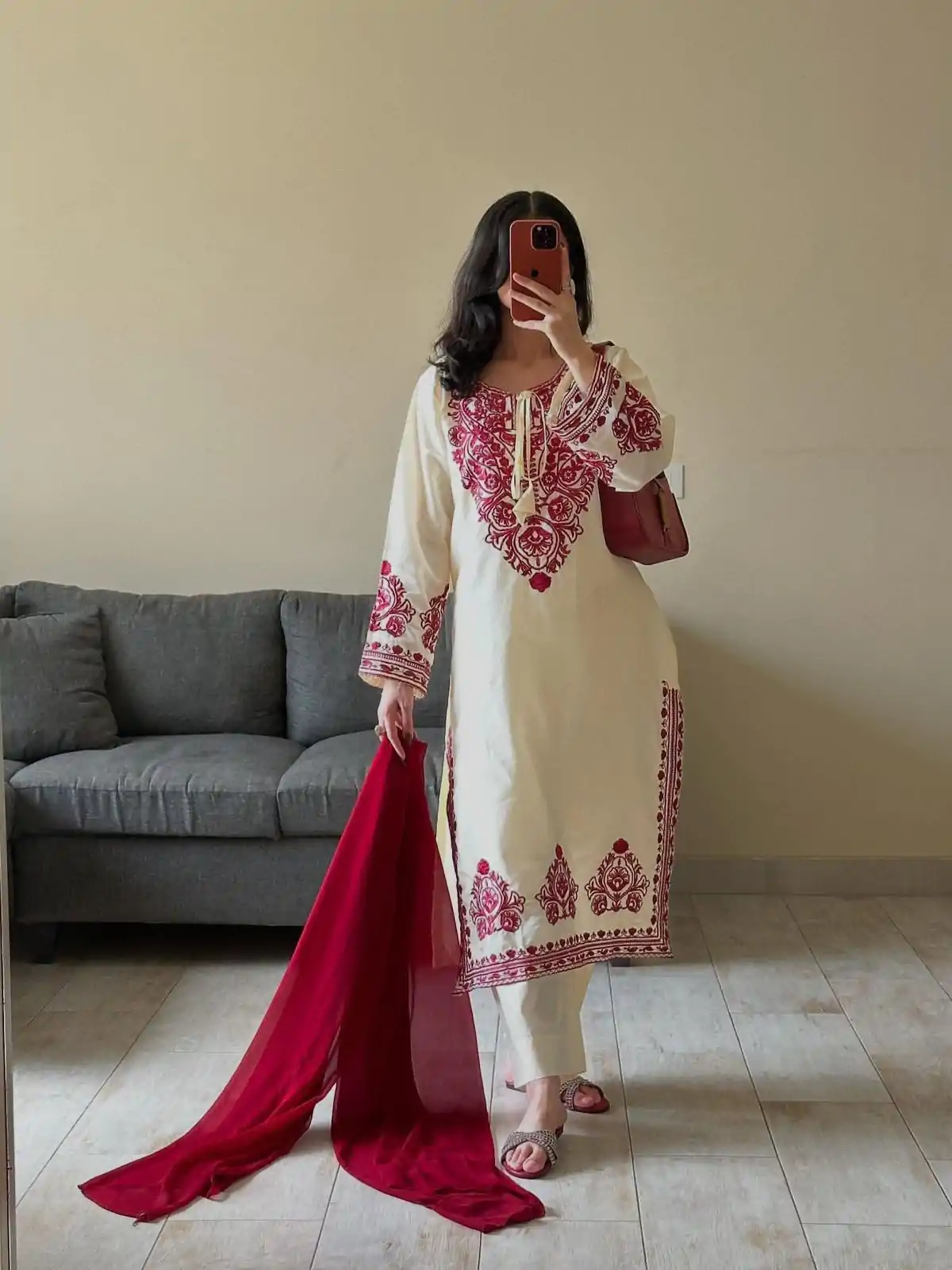 BE 386 Off White Color Roman Silk Embroidery Work Salwar Suit Casual, Wedding, Festive, Events . Expected Delivery  4-6 Working Days @1899/- only      | Casual Suits, Jump Suits, Creative suits, Designer Suits, Palazzo Suits, Party Wear Suits, Patiala Suits, Salwar suit, Straight Suits