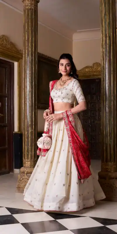 LNB 1436 Off White Dazzle at events in the Off White Vichitra Silk Sequins Lehenga Choli, crafted with sequins and tailored for comfort. Discover your style | Bollywood Lehenga, Creative Lehenga, Designer Lehenga, Embroidered Lehenga, Lehenga, Party Wear Lehenga