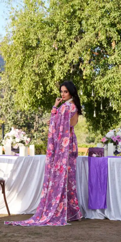 YNF 7010 Onion Color Weightless Marbal Floral Printed Pearl Lace Saree Casual, Wedding, Festive, Events . Expected Delivery  4-6 Working Days @1599/- only                                                                                | Embroidered Sarees, Bollywood Sarees, Creative Sarees, Designer Sarees, Ethnic Saree, Modern Digital sarees, Party Wear Sarees, Sarees