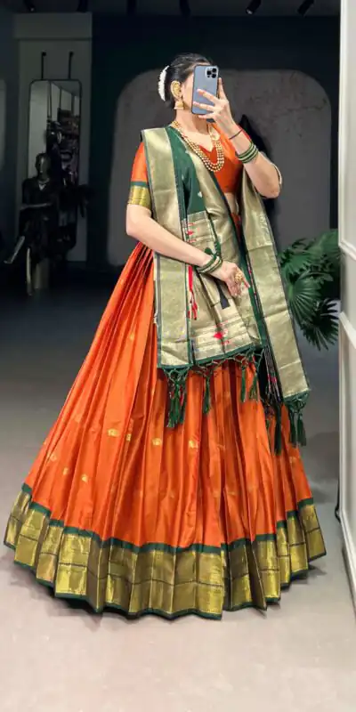 LNB 2017 Orange Color Jacquard Silk Zari Weaving Work Lehenga Choli Wedding, Party, Festive, Events Etc. Delivery 4-6 Working Days Rs 2849 | Creative Lehenga, Bollywood Lehenga, Designer Lehenga, Embroidered Lehenga, Lehenga, Party Wear Lehenga