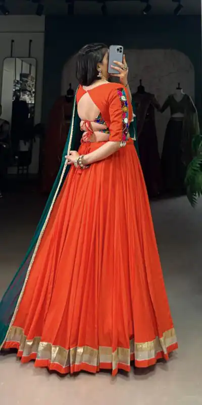 LNB 1651 Orange Color Pure Rayon Embossed Design Lace Touch Up Lehenga Choli Wedding, Party, Festive, Events Etc. Delivery 4-6 Working Days Rs 3199 | Bollywood Lehenga, Creative Lehenga, Designer Lehenga, Embroidered Lehenga, Lehenga, Party Wear Lehenga