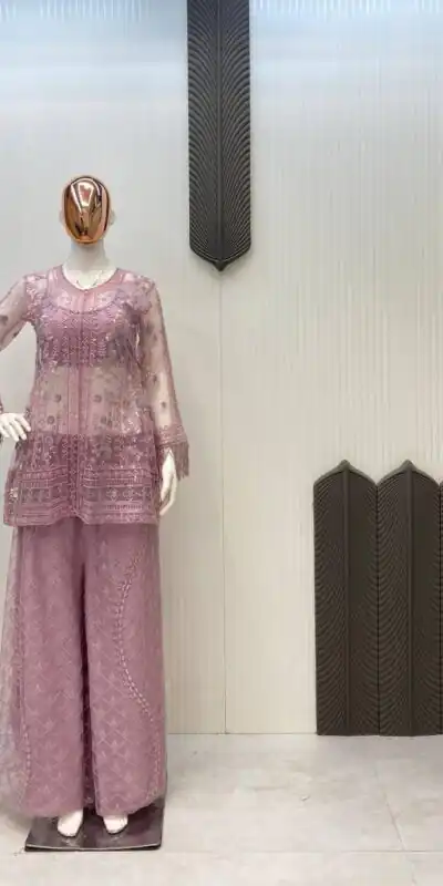 LG 1943 Pink Color Butterfly Net Sequence Embroidery Work Salwar Suit Casual, Wedding, Festive, Events . Expected Delivery  4-6 Working Days @1999/- only      | Casual Suits, Jump Suits, Creative suits, Designer Suits, Palazzo Suits, Party Wear Suits, Patiala Suits, Salwar suit, Straight Suits