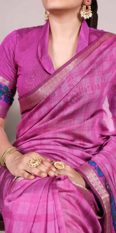 YNF 7035 Pink Color Polyester Chanderi Printed Zari Weaving Work Saree Casual, Wedding, Festive, Events . Expected Delivery  4-6 Working Days @1549/- only                                                                                | Embroidered Sarees, Bollywood Sarees, Creative Sarees, Designer Sarees, Ethnic Saree, Modern Digital sarees, Party Wear Sarees, Sarees