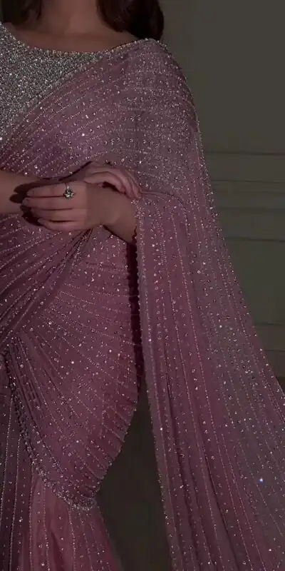 DF 3452 Pink Color Faux Georgette Embroidery Sequins Multi Work Saree Casual, Wedding, Festive, Events . Expected Delivery  4-6 Working Days @1799/- only                                                                                | Embroidered Sarees, Bollywood Sarees, Creative Sarees, Designer Sarees, Ethnic Saree, Modern Digital sarees, Party Wear Sarees, Sarees