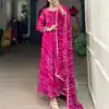 YNF 5026 Pink Color Georgette Leheriya Georgette With Lace Touch Up Gown Casual, Wedding, Festive, Events . Expected Delivery  4-6 Working Days @1799/- only      | Bollywood Gowns, Creative Gowns, Designer Gowns, Embroidered Gowns, Gowns, Party Wear Gowns