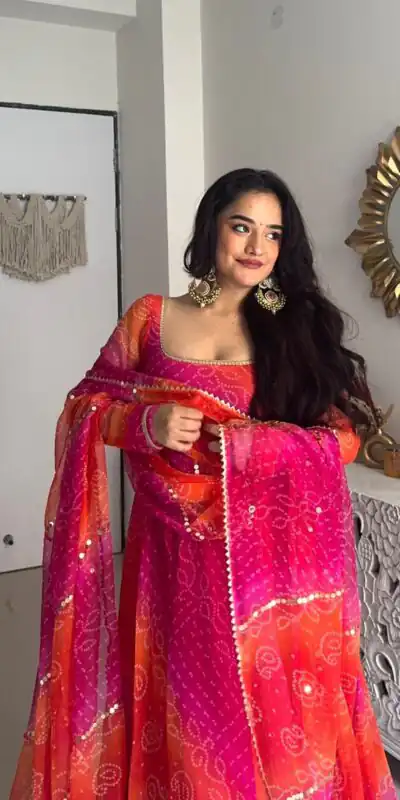 BE 388 Pink Color Faux Georgette With Print And Lace Work Gown Casual, Wedding, Festive, Events . Expected Delivery  4-6 Working Days @1999/- only      | Bollywood Gowns, Creative Gowns, Designer Gowns, Embroidered Gowns, Gowns, Party Wear Gowns