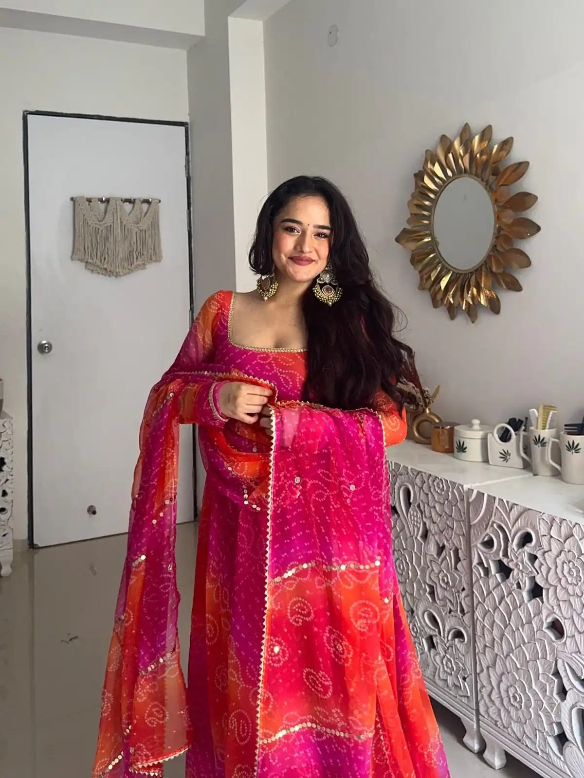 BE 388 Pink Color Faux Georgette With Print And Lace Work Gown Casual, Wedding, Festive, Events . Expected Delivery  4-6 Working Days @1999/- only      | Bollywood Gowns, Creative Gowns, Designer Gowns, Embroidered Gowns, Gowns, Party Wear Gowns