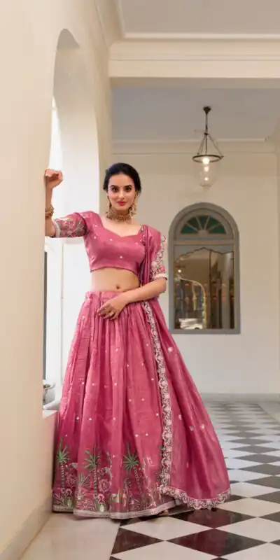 LNB 1435 Pink Sequins Work & Embroidery Work Lehenga Choli in Gold Crush. Exclusive Offer ₹3399. Delivery 4-6 Working Days. Shop now. | Creative Lehenga, Bollywood Lehenga, Designer Lehenga, Embroidered Lehenga, Lehenga, Party Wear Lehenga
