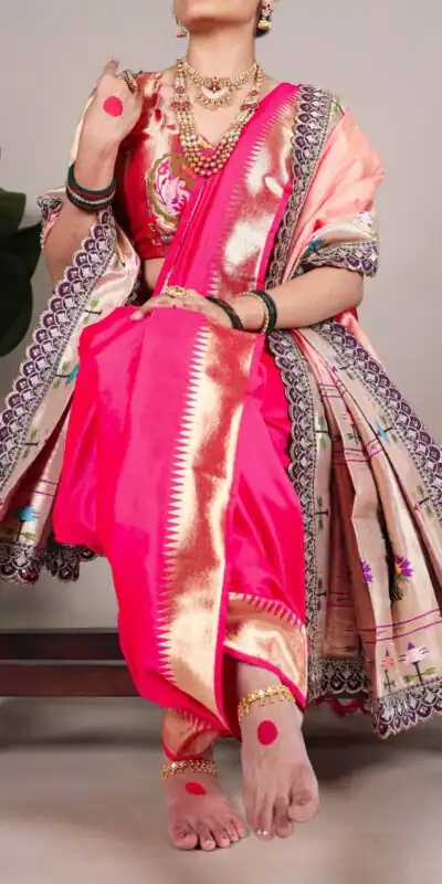 YNF 7407 Pink Color Jacquard Silk Paithani Zari Weaving Work Saree Casual, Wedding, Festive, Events . Expected Delivery  4-6 Working Days @3349/- only                                                                                | Creative Sarees, Embroidered Sarees, Bollywood Sarees, Designer Sarees, Ethnic Saree, Modern Digital sarees, Party Wear Sarees, Sarees