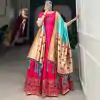 YNF 5302 Pink Color Jacquard Silk Paithani Designer Gown Casual, Wedding, Festive, Events, Designer Party Wear,  Expected Delivery 4-6 Working Days @2549 | Bollywood Gowns, Creative Gowns, Designer Gowns, Embroidered Gowns, Gowns, Party Wear Gowns