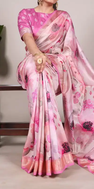 YNF 7015 Pink Color Tussar Silk With Viscose Border Printed Saree Casual, Wedding, Festive, Events . Expected Delivery  4-6 Working Days @1699/- only                                                                                | Embroidered Sarees, Bollywood Sarees, Creative Sarees, Designer Sarees, Ethnic Saree, Modern Digital sarees, Party Wear Sarees, Sarees