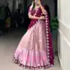 Pink Zari Kota Thread Lehenga Choli