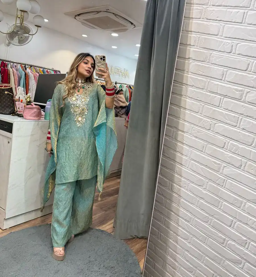 LG 1890 Pista Color Fendy Embroidery With Real Mirror Work Salwar Suit Casual, Wedding, Festive, Events . Expected Delivery  4-6 Working Days @1849/- only      | Casual Suits, Jump Suits, Creative suits, Designer Suits, Palazzo Suits, Party Wear Suits, Patiala Suits, Salwar suit, Straight Suits