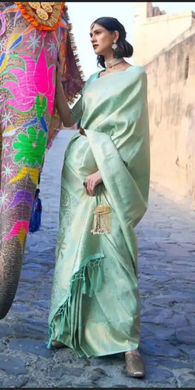 KP 5013 Pista Soft Lichi Silk Jacquard Work With Designer Work Saree Special Price ₹1399. Delivery 4-6 Working Days. Shop now. | Embroidered Sarees, Bollywood Sarees, Creative Sarees, Designer Sarees, Ethnic Saree, Modern Digital sarees, Party Wear Sarees, Sarees