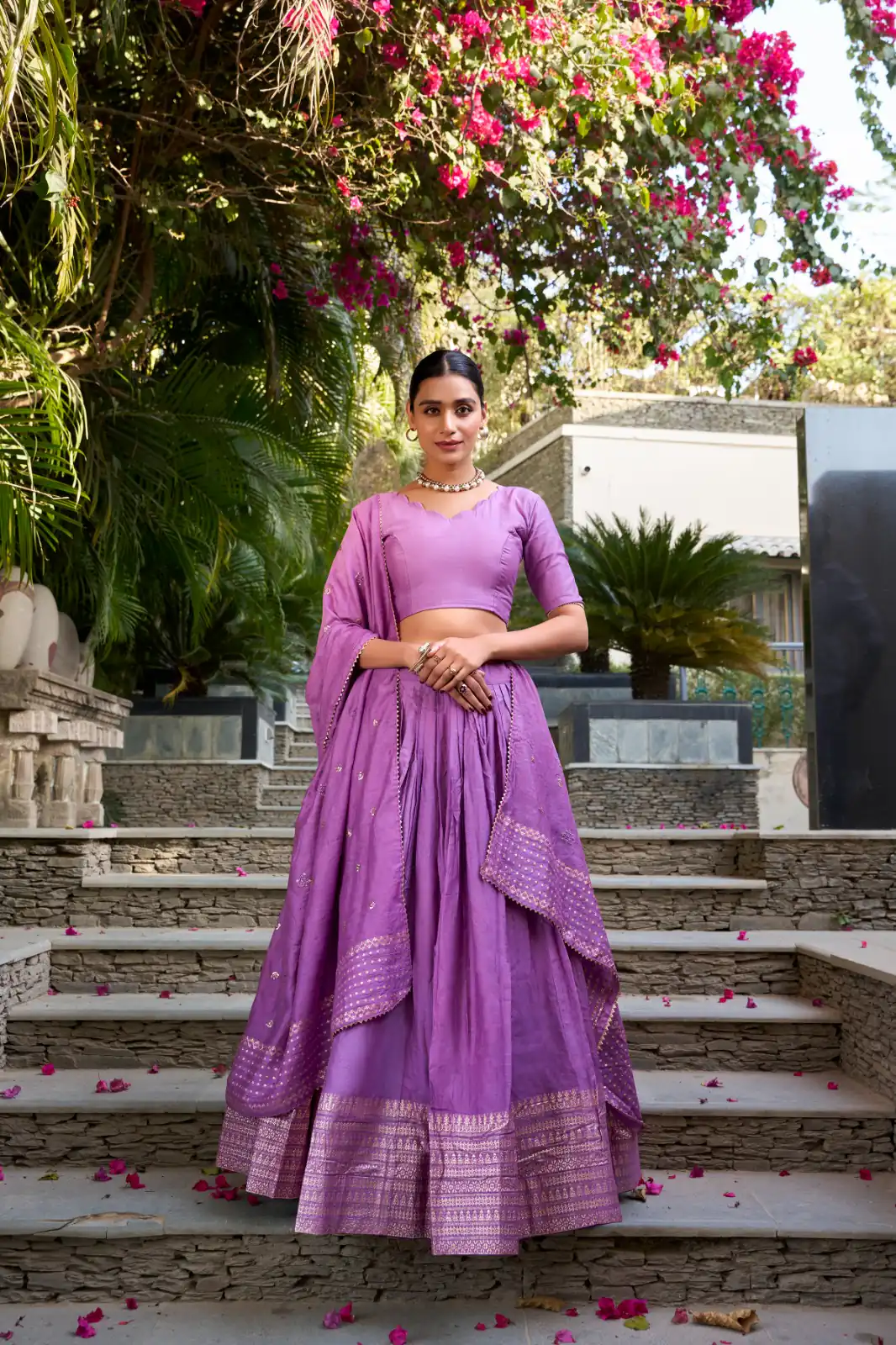 LNB 1906 Purple Color Pure Chanderi Plain With Zari Weaving Work Border Lehenga Choli Wedding, Party, Festive, Events Etc. Delivery 4-6 Working Days Rs 1999 | Creative Lehenga, Bollywood Lehenga, Designer Lehenga, Embroidered Lehenga, Lehenga, Party Wear Lehenga
