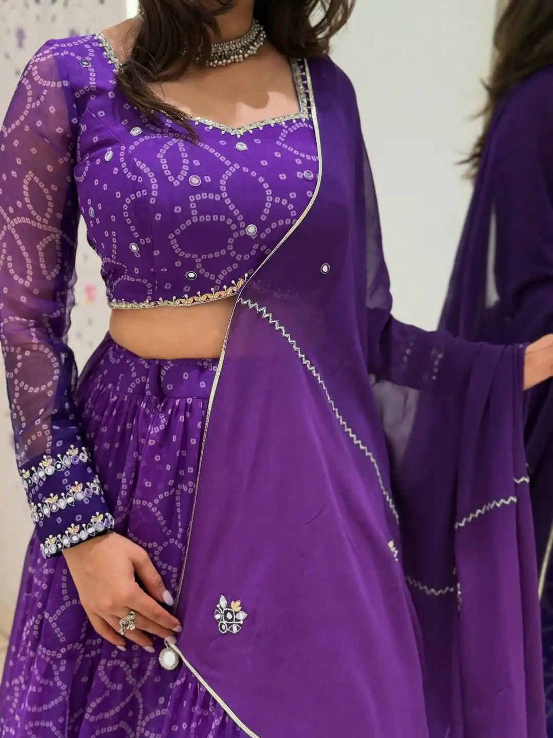 LG 647 Purple Color Printed Georgette Real Mirror Work Lehenga Choli Wedding, Party, Festive, Events Etc. Delivery 4-6 Working Days Rs 2099 | Creative Lehenga, Bollywood Lehenga, Designer Lehenga, Embroidered Lehenga, Lehenga, Party Wear Lehenga