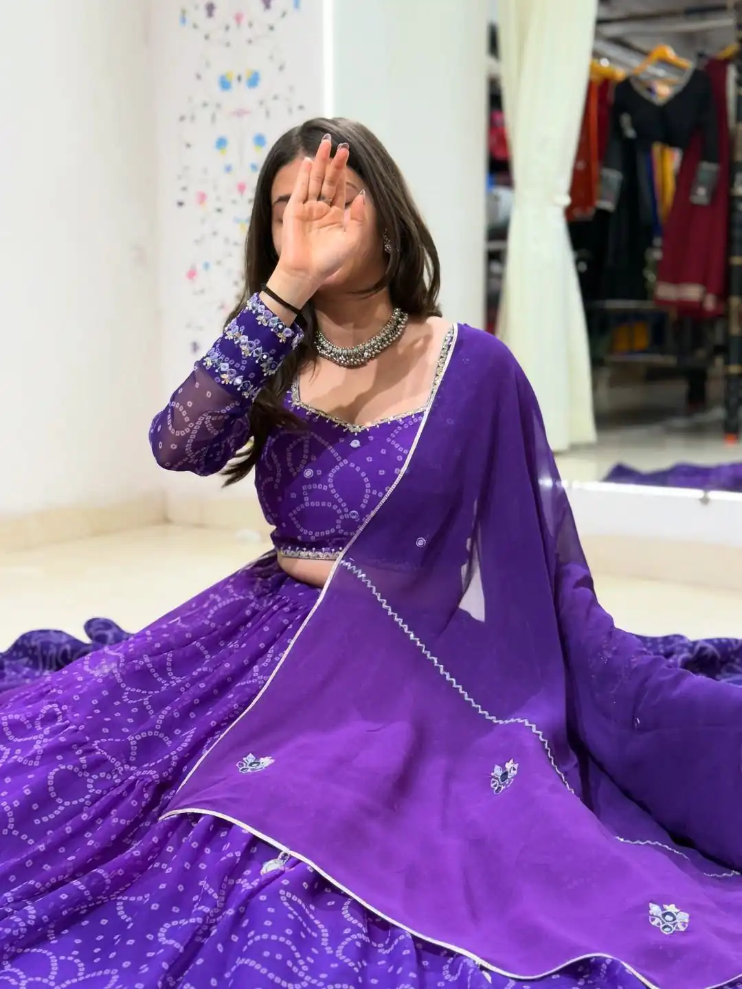 LG 647 Purple Color Printed Georgette Real Mirror Work Lehenga Choli Wedding, Party, Festive, Events Etc. Delivery 4-6 Working Days Rs 2099 | Creative Lehenga, Bollywood Lehenga, Designer Lehenga, Embroidered Lehenga, Lehenga, Party Wear Lehenga