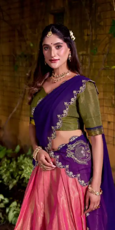 LNB 2009 Purple Color Kanchipuram Weaving With Zari Weaving Work Lehenga Choli Wedding, Party, Festive, Events Etc. Delivery 4-6 Working Days Rs 1999 | Creative Lehenga, Bollywood Lehenga, Designer Lehenga, Embroidered Lehenga, Lehenga, Party Wear Lehenga