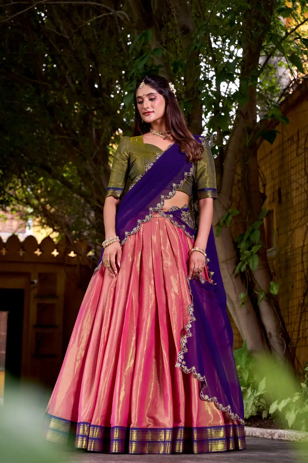 LNB 2009 Purple Color Kanchipuram Weaving With Zari Weaving Work Lehenga Choli Wedding, Party, Festive, Events Etc. Delivery 4-6 Working Days Rs 1999 | Creative Lehenga, Bollywood Lehenga, Designer Lehenga, Embroidered Lehenga, Lehenga, Party Wear Lehenga