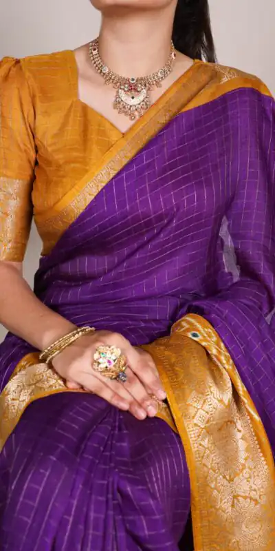 YNF 7029 Purple Color Tussar Chex Patola Print Weaving Work Border Saree Casual, Wedding, Festive, Events . Expected Delivery  4-6 Working Days @1499/- only                                | Embroidered Sarees, Bollywood Sarees, Creative Sarees, Designer Sarees, Ethnic Saree, Modern Digital sarees, Party Wear Sarees, Sarees