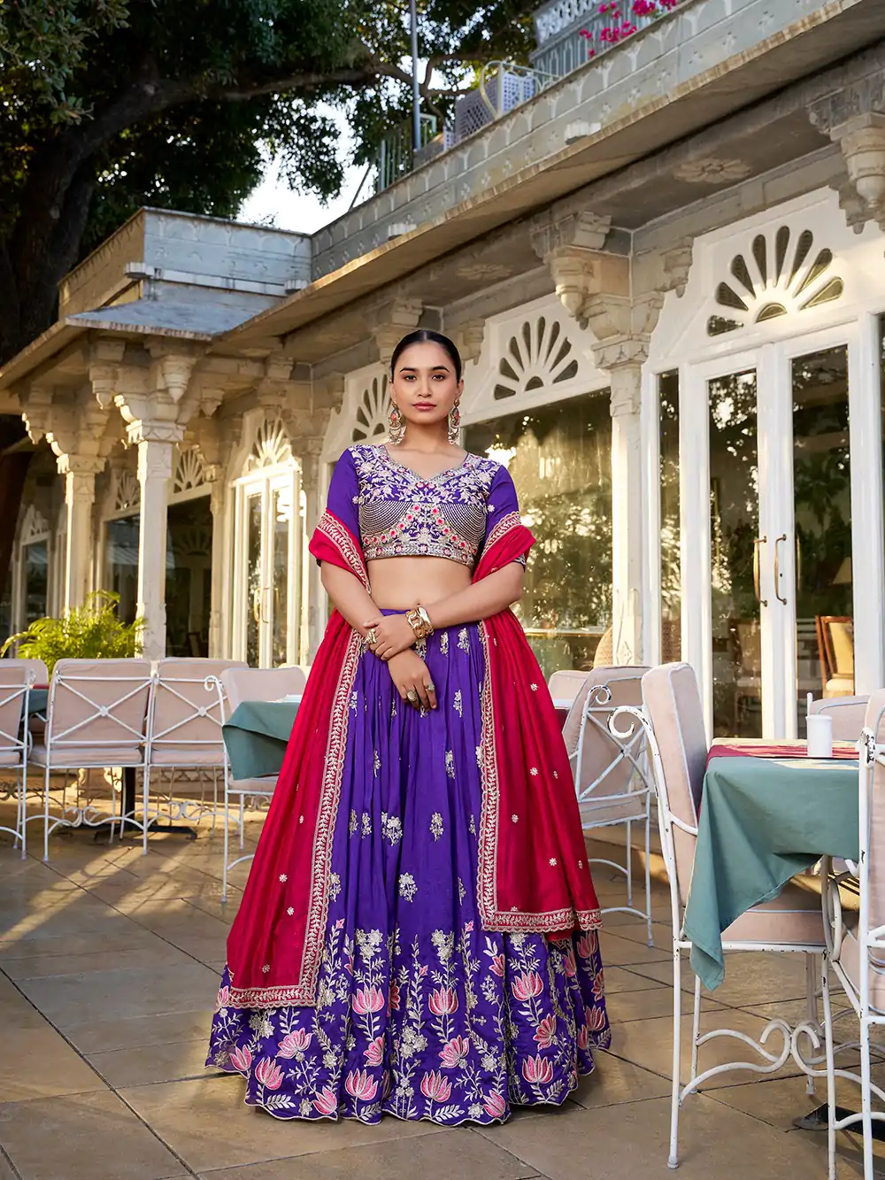 LNB 1414 Purple Color Vichitra Silk Sequins and Thread Embroidery Work Lehenga Choli Wedding, Party, Festive, Events Etc. Delivery 4-6 Working Days Rs 3399 | Creative Lehenga, Bollywood Lehenga, Designer Lehenga, Embroidered Lehenga, Lehenga, Party Wear Lehenga