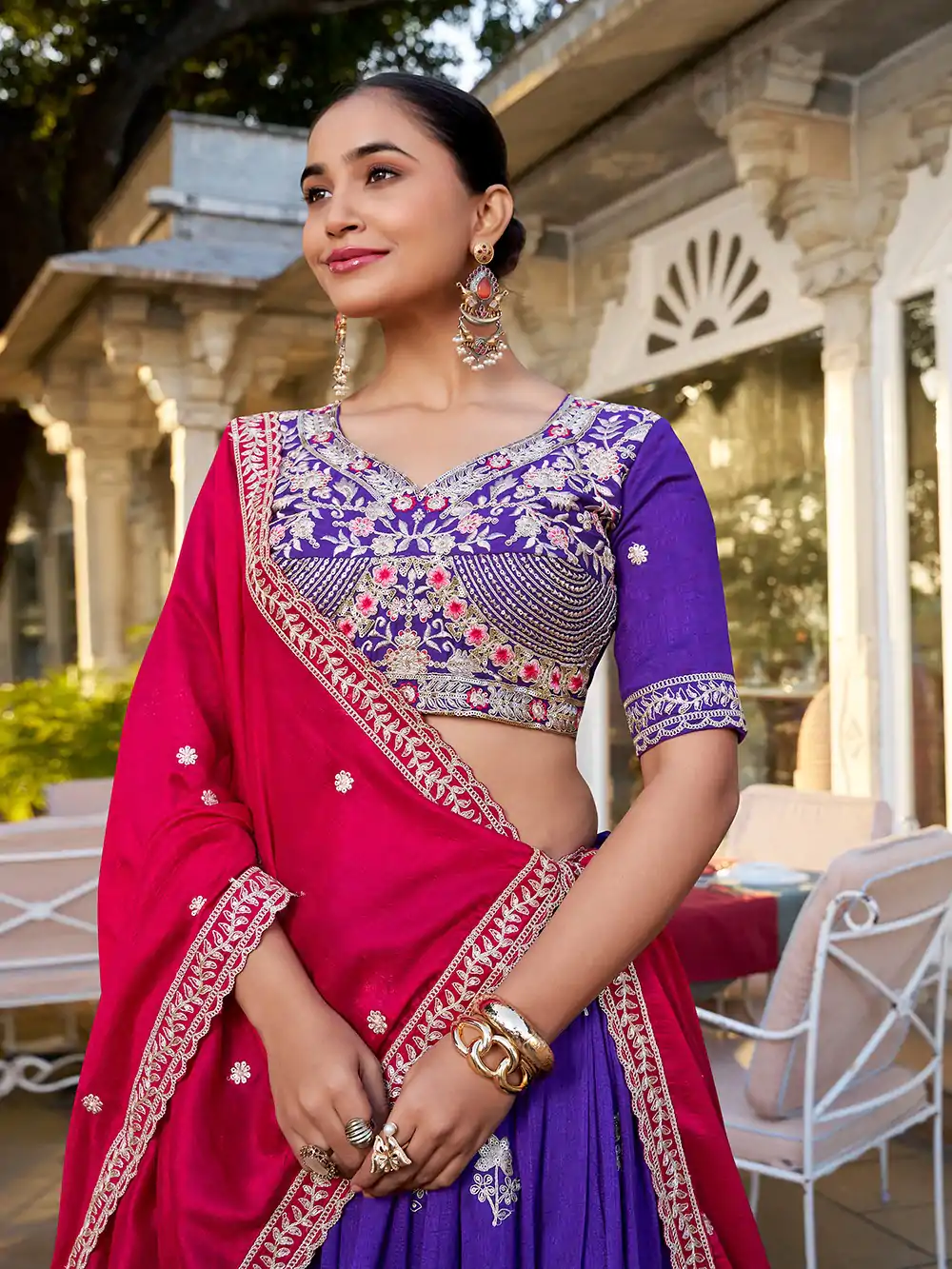 LNB 1414 Purple Color Vichitra Silk Sequins and Thread Embroidery Work Lehenga Choli Wedding, Party, Festive, Events Etc. Delivery 4-6 Working Days Rs 3399 | Creative Lehenga, Bollywood Lehenga, Designer Lehenga, Embroidered Lehenga, Lehenga, Party Wear Lehenga