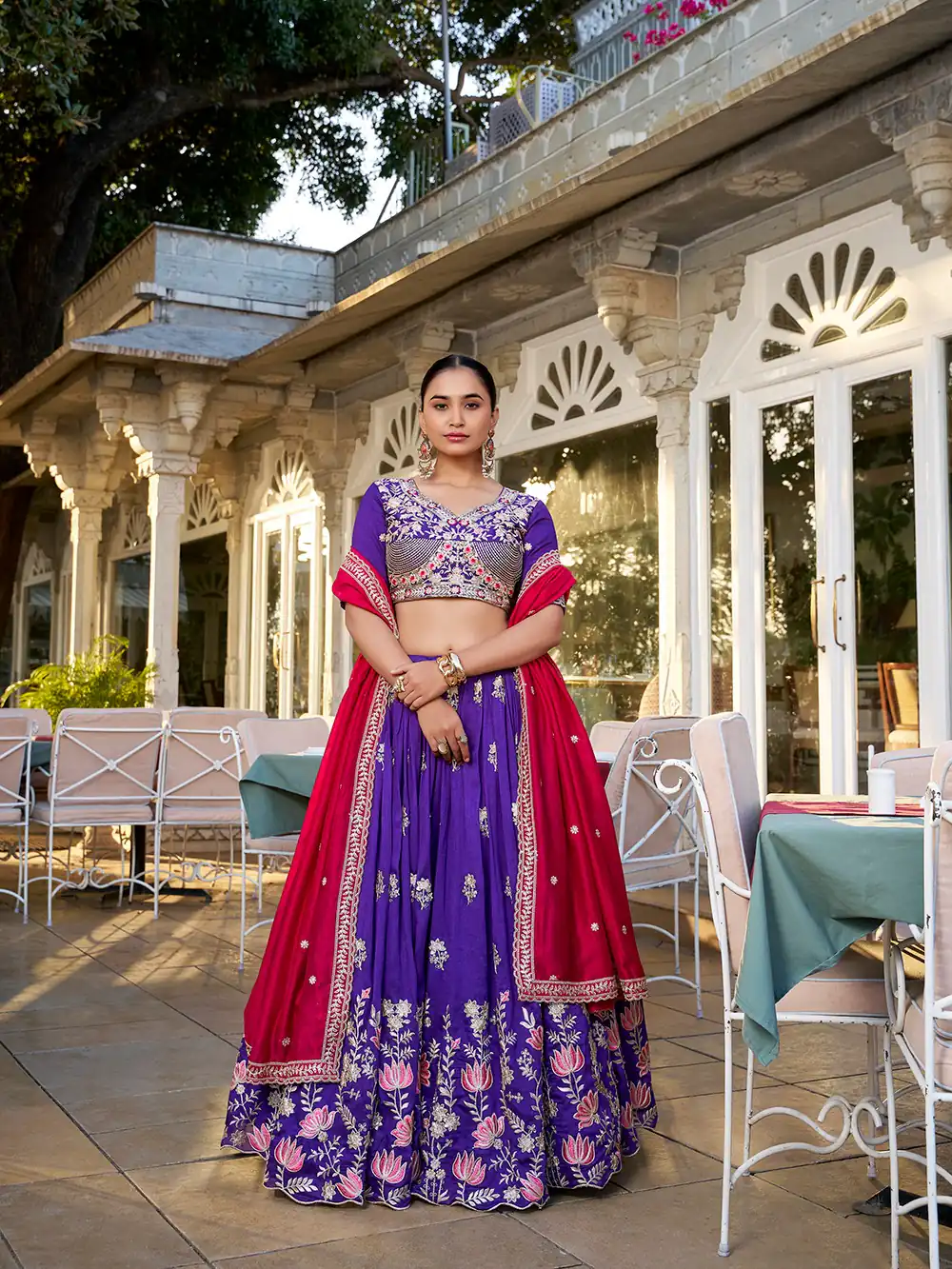 LNB 1414 Purple Color Vichitra Silk Sequins and Thread Embroidery Work Lehenga Choli Wedding, Party, Festive, Events Etc. Delivery 4-6 Working Days Rs 3399 | Creative Lehenga, Bollywood Lehenga, Designer Lehenga, Embroidered Lehenga, Lehenga, Party Wear Lehenga
