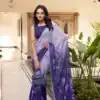 YNF 7038 Purple Color Weightless Marbal Floral Printed Lace Border Saree Casual, Wedding, Festive, Events . Expected Delivery  4-6 Working Days @1549/- only                                                                                | Embroidered Sarees, Bollywood Sarees, Creative Sarees, Designer Sarees, Ethnic Saree, Modern Digital sarees, Party Wear Sarees, Sarees
