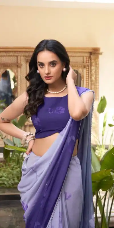 YNF 7038 Purple Color Weightless Marbal Floral Printed Lace Border Saree Casual, Wedding, Festive, Events . Expected Delivery  4-6 Working Days @1549/- only                                                                                | Embroidered Sarees, Bollywood Sarees, Creative Sarees, Designer Sarees, Ethnic Saree, Modern Digital sarees, Party Wear Sarees, Sarees