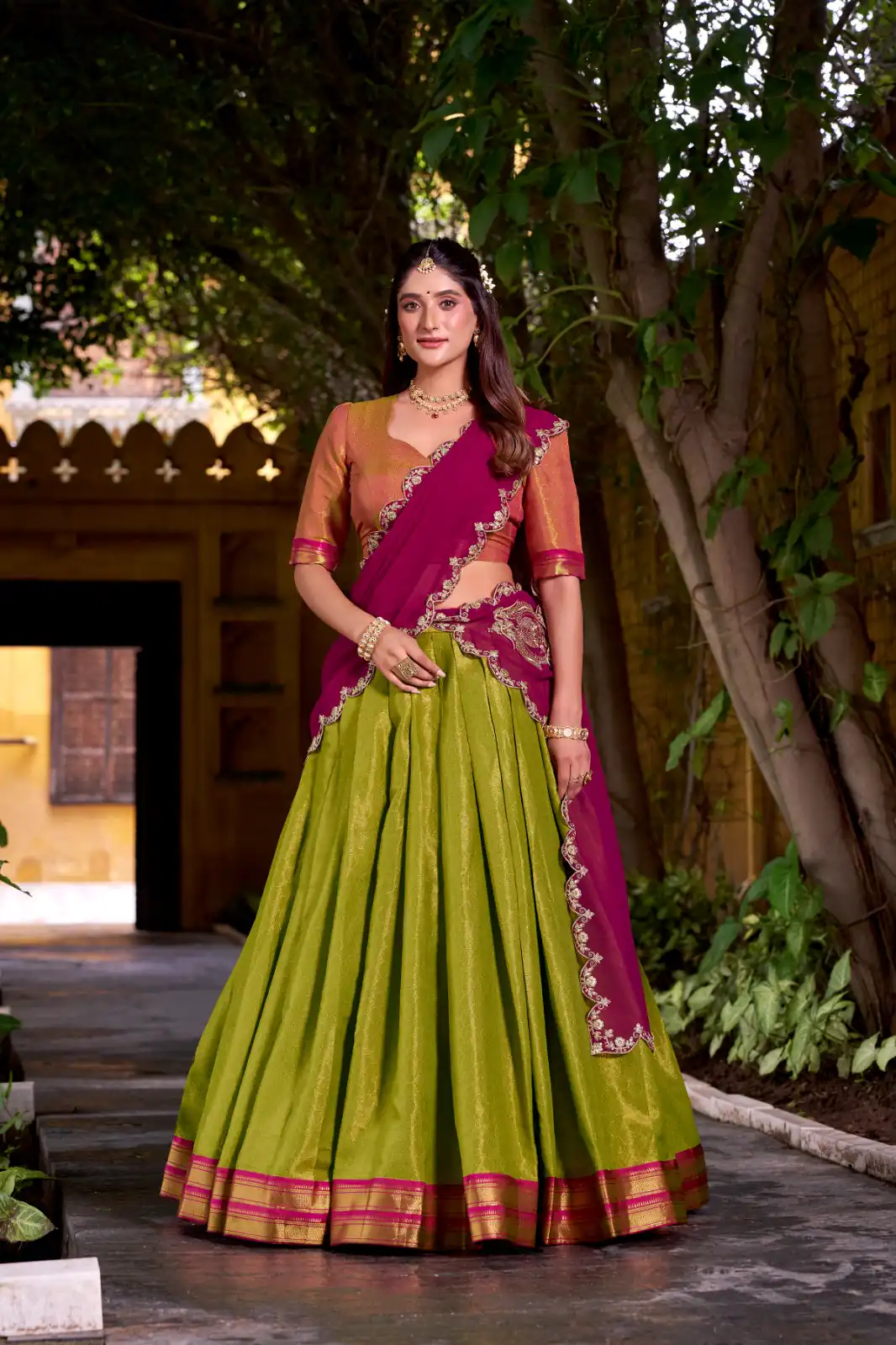 LNB 2009 Rani pink Color Kanchipuram Weaving With Zari Weaving Work Lehenga Choli Wedding, Party, Festive, Events Etc. Delivery 4-6 Working Days Rs 1999 | Creative Lehenga, Bollywood Lehenga, Designer Lehenga, Embroidered Lehenga, Lehenga, Party Wear Lehenga