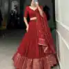 LNB 1906 Red Color Pure Chanderi Plain With Zari Weaving Work Border Lehenga Choli Wedding, Party, Festive, Events Etc. Delivery 4-6 Working Days Rs 1999 | Creative Lehenga, Bollywood Lehenga, Designer Lehenga, Embroidered Lehenga, Lehenga, Party Wear Lehenga