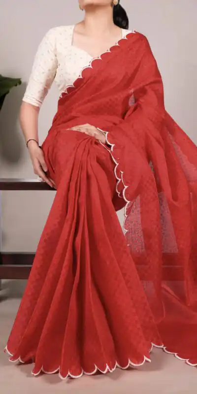 YNF 7105 Red Color Gadhawal Chex Arca Work Saree Casual, Wedding, Festive, Events . Expected Delivery  4-6 Working Days @1599/- only                                                                                | Embroidered Sarees, Bollywood Sarees, Creative Sarees, Designer Sarees, Ethnic Saree, Modern Digital sarees, Party Wear Sarees, Sarees