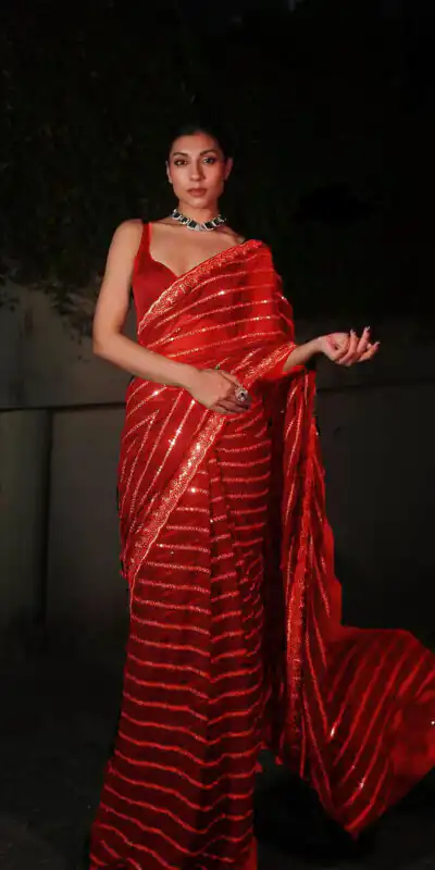 DF 3393 Red Color Georgette 5MM Sequins Embroidery Work Saree Casual, Wedding, Festive, Events . Expected Delivery  4-6 Working Days @1799/- only                                                 | Embroidered Sarees, Bollywood Sarees, Creative Sarees, Designer Sarees, Ethnic Saree, Modern Digital sarees, Party Wear Sarees, Sarees